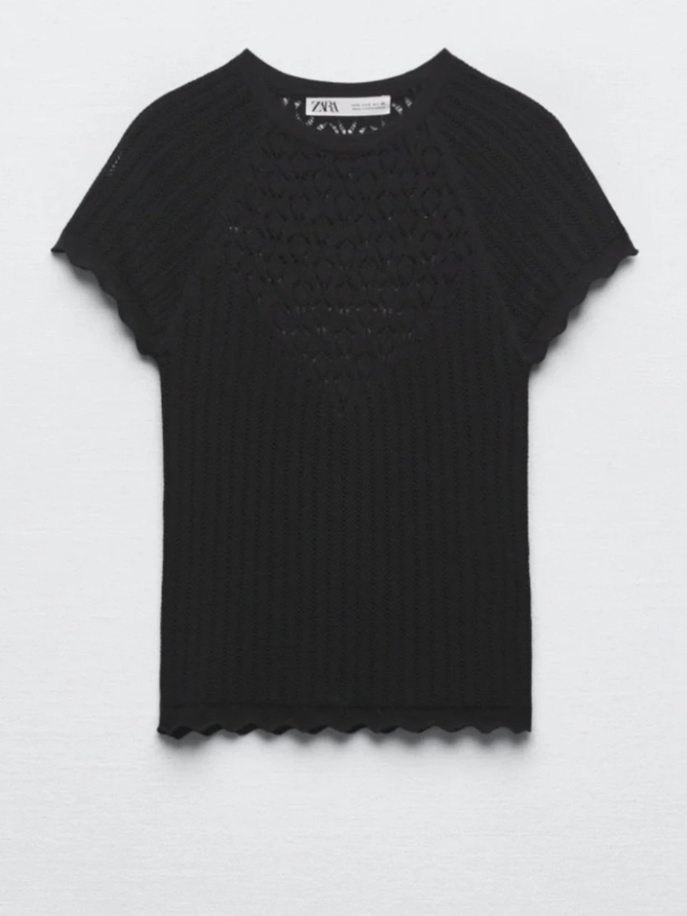 Lace Pointelle Stretchy Zara Knit Top - Size 32 - Never Worn